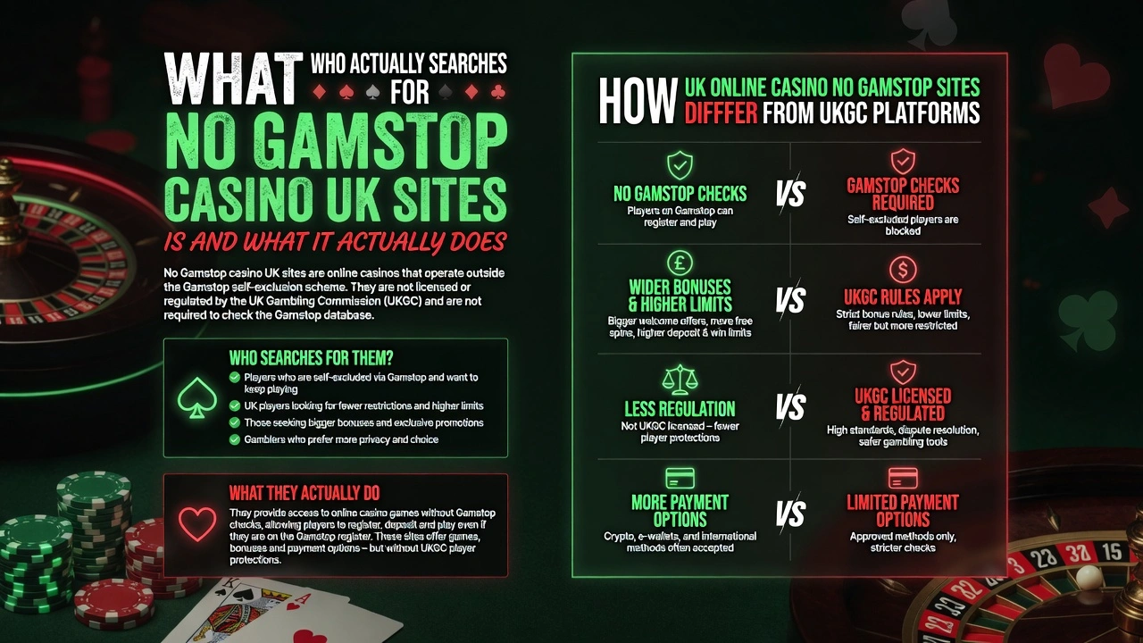 How UK Online Casino No Gamstop Sites Differ From UKGC Platforms